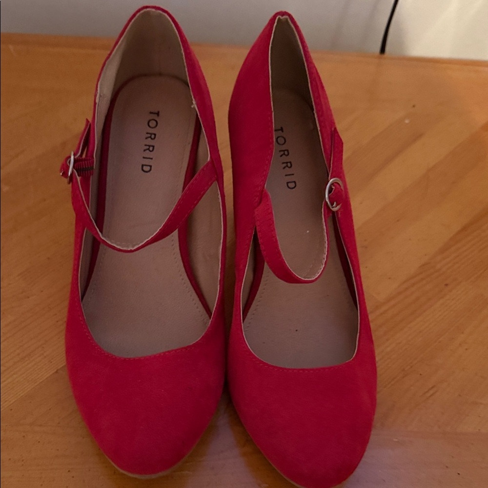 Torrid Red heels with Strap Detail